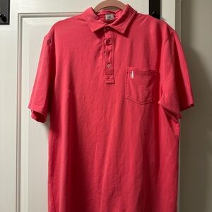 Johnnie-O Hangin Out Polo - L - Salmon Pink